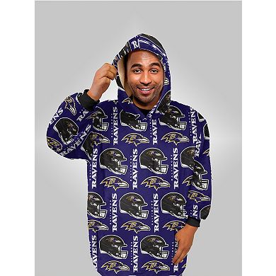 Pegasus Baltimore Ravens 54" x 72" Homefield Repeat Logo Wearable Hoodie Blanket