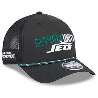 Men's New Era Black New York Jets 2025 Inspire Change 9FORTY M-Crown Adjustable Hat
