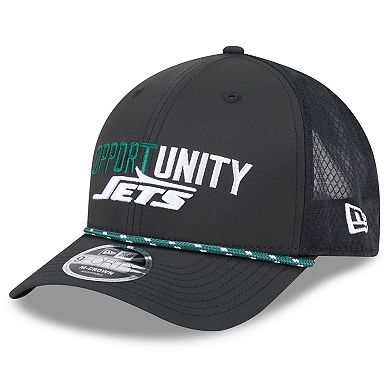 Men's New Era Black New York Jets 2025 Inspire Change 9FORTY M-Crown Adjustable Hat