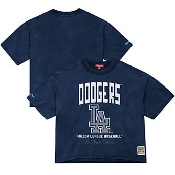 Women's Mitchell & Ness Blue Los Angeles Dodgers Cooperstown Cropped Boxy T-Shirt