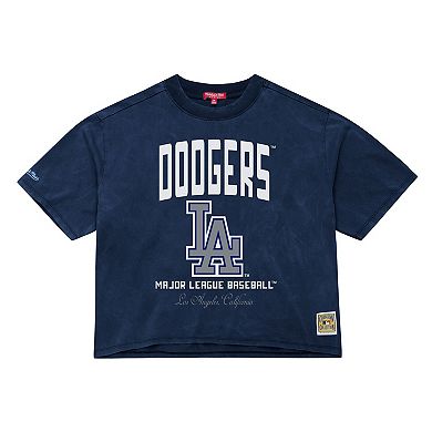 Women's Mitchell & Ness Blue Los Angeles Dodgers Cooperstown Cropped Boxy T-Shirt