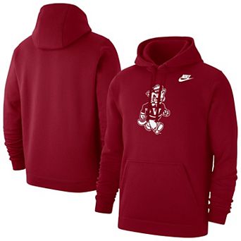 Men's Nike Crimson Washington State Cougars Throwback Logo Club Fleece Hoodie