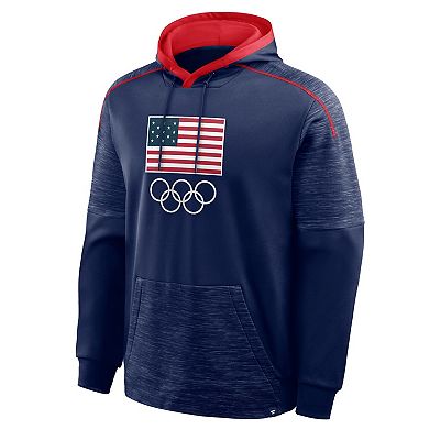 Men's Fanatics Navy Team USA Goaltender Defender Pullover Hoodie