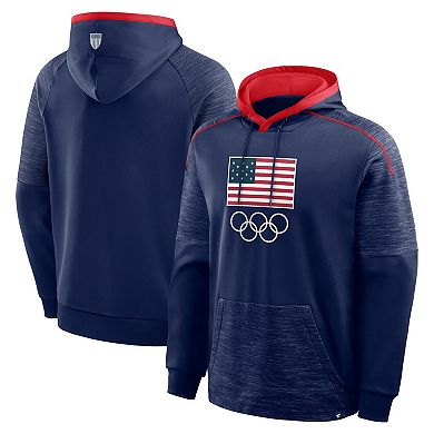 Men's Fanatics Navy Team USA Goaltender Defender Pullover Hoodie