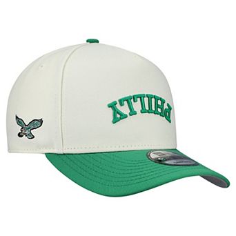 Men's New Era Cream Philadelphia Eagles Upside Down 9FIFTY A-Frame Snapback Hat