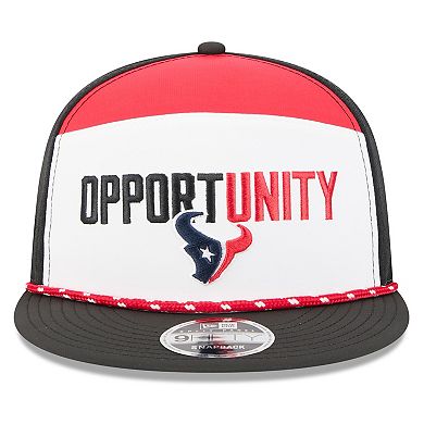 Men's New Era White/Black Houston Texans 2025 Inspire Change Split Panel 9FIFTY Snapback Hat