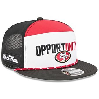 Men's New Era White/Black San Francisco 49ers 2025 Inspire Change Split Panel 9FIFTY Snapback Hat