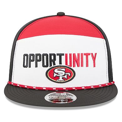 Men's New Era White/Black San Francisco 49ers 2025 Inspire Change Split Panel 9FIFTY Snapback Hat