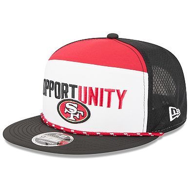 Men's New Era White/Black San Francisco 49ers 2025 Inspire Change Split Panel 9FIFTY Snapback Hat