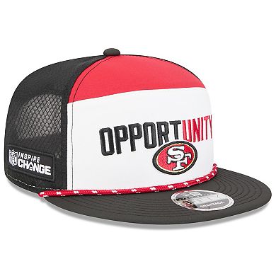 Men's New Era White/Black San Francisco 49ers 2025 Inspire Change Split Panel 9FIFTY Snapback Hat