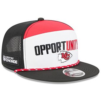 Men's New Era White/Black Kansas City Chiefs 2025 Inspire Change Split Panel 9FIFTY Snapback Hat