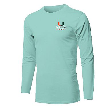Youth Light Green Miami Hurricanes Merry Christmas Tree Long Sleeve T-Shirt