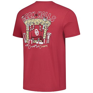 Men's Crimson Oklahoma Sooners Deck the Halls Comfort Colors T-Shirt