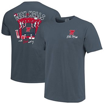 Men's Navy Ole Miss Rebels Deck the Halls Comfort Colors T-Shirt