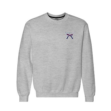 Women's Heather Gray Arizona Wildcats Classic Merry Christmas Tree Crewneck Sweatshirt