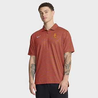 Men's Nike Cardinal USC Trojans 2025 Coaches Premium Tour Stripe Dri-FIT Polo