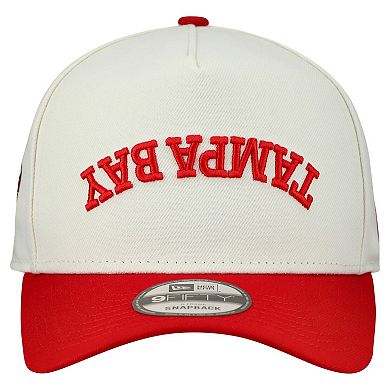Men's New Era Cream Tampa Bay Buccaneers Upside Down 9FIFTY A-Frame Snapback Hat