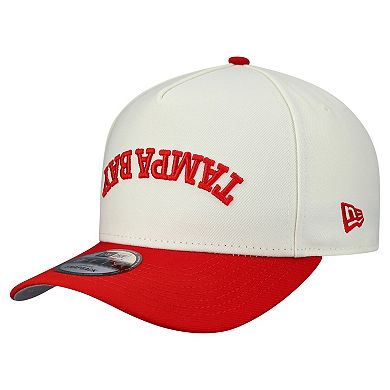 Men's New Era Cream Tampa Bay Buccaneers Upside Down 9FIFTY A-Frame Snapback Hat