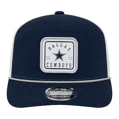 Men's New Era Navy Dallas Cowboys Quick Strike Split Panel 9SEVENTY Stretch-Snap Trucker Hat