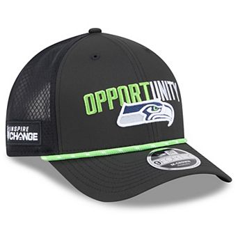 Men's New Era Black Seattle Seahawks 2025 Inspire Change 9FORTY M-Crown Adjustable Hat