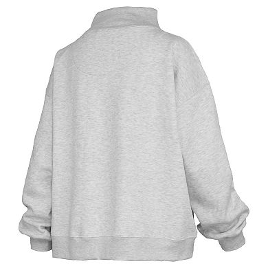 Women's Pressbox Gray Purdue Boilermakers Oversized Nelson Mock Neck Sweatshirt