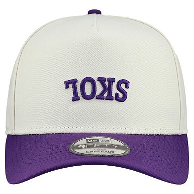 Men's New Era Cream Minnesota Vikings Upside Down 9FIFTY A-Frame Snapback Hat