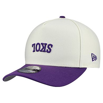 Men's New Era Cream Minnesota Vikings Upside Down 9FIFTY A-Frame Snapback Hat