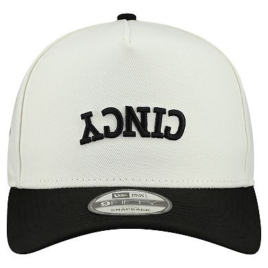 Men's New Era Cream Cincinnati Bengals Upside Down 9FIFTY A-Frame Snapback Hat
