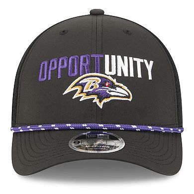 Men's New Era Black Baltimore Ravens 2025 Inspire Change 9FORTY M-Crown Adjustable Hat