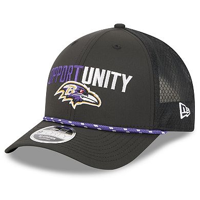 Men's New Era Black Baltimore Ravens 2025 Inspire Change 9FORTY M-Crown Adjustable Hat