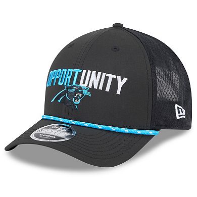 Men's New Era Black Carolina Panthers 2025 Inspire Change 9FORTY M-Crown Adjustable Hat