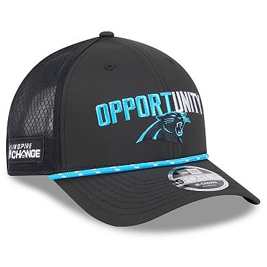 Men's New Era Black Carolina Panthers 2025 Inspire Change 9FORTY M-Crown Adjustable Hat