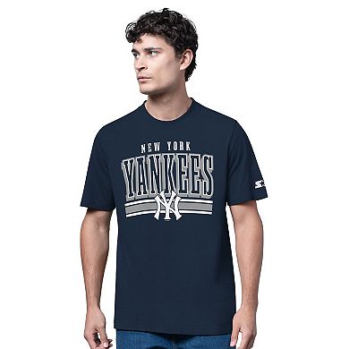 Men's Starter Gray/Navy New York Yankees Two-Pack Long Sleeve & Short Sleeve T-Shirt Set