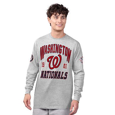 Men's Starter Gray/Red Washington Nationals Two-Pack Long Sleeve & Short Sleeve T-Shirt Set