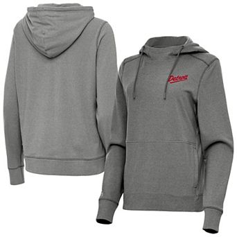 Women's Antigua Heather Black Detroit Red Wings 2025 NHL Stadium Series Justice Pullover Hoodie