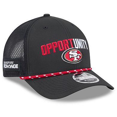 Men's New Era Black San Francisco 49ers 2025 Inspire Change 9FORTY M-Crown Adjustable Hat