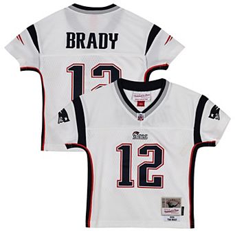 Preschool Mitchell & Ness Tom Brady White New England Patriots 2000 Legacy Replica Jersey