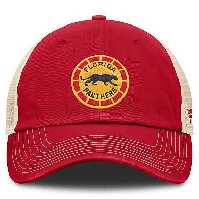Men's Fanatics Red/Cream Florida Panthers 2026 NHL Winter Classic Trucker Adjustable Hat
