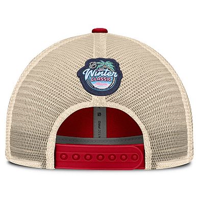 Men's Fanatics Red/Cream Florida Panthers 2026 NHL Winter Classic Trucker Adjustable Hat