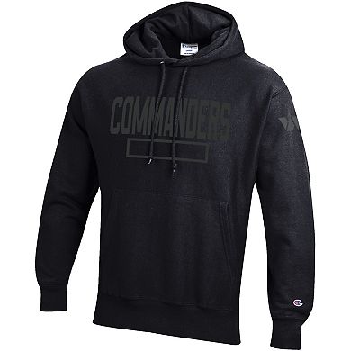 Men's Champion Black Washington Commanders Tonal Reverse Weave Fleece Hoodie