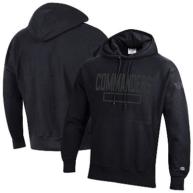Men's Champion Black Washington Commanders Tonal Reverse Weave Fleece Hoodie