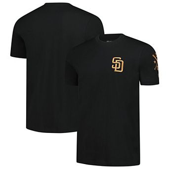 Men's New Era Black San Diego Padres Bronze Logo with Cross Bats Established T-Shirt