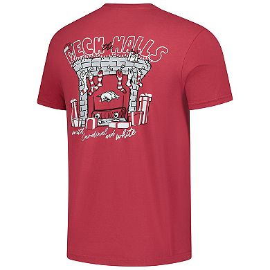 Men's Cardinal Arkansas Razorbacks Deck the Halls Comfort Colors T-Shirt