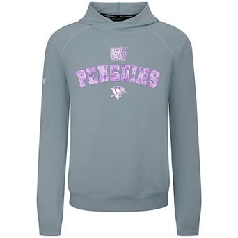 Men's Levelwear Gray Pittsburgh Penguins Hockey Fights Cancer Mandate Tri-Blend Hoodie