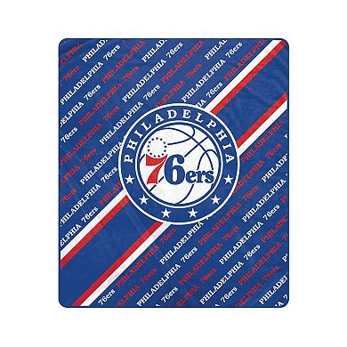 Pegasus Philadelphia 76ers 60" x 70" Diagonal Lined Wordmark Ultra Soft Blanket