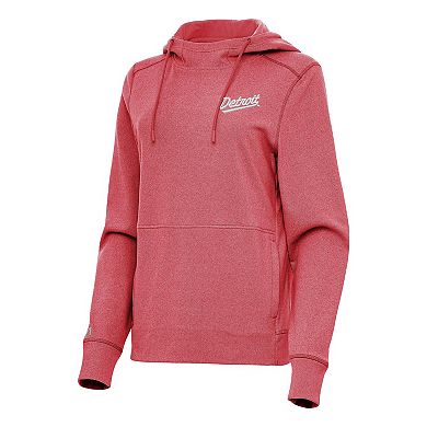 Women's Antigua Heather Red Detroit Red Wings 2025 NHL Stadium Series Justice Pullover Hoodie
