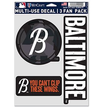 WinCraft Baltimore Orioles 2023 City Connect Three-Pack Fan Decal Set