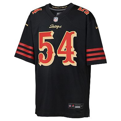 Youth Nike Fred Warner Black San Francisco 49ers 2025 Rivalries Collection Game Jersey