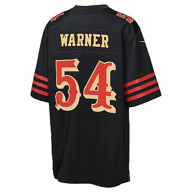 Youth Nike Fred Warner Black San Francisco 49ers 2025 Rivalries Collection Game Jersey
