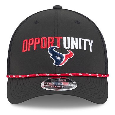 Men's New Era Black Houston Texans 2025 Inspire Change 9FORTY M-Crown Adjustable Hat